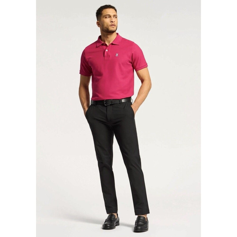 Psycho Bunny Mens Large Polo Hot Pink Pima Cotton Soft Breathable Casual Preppy
